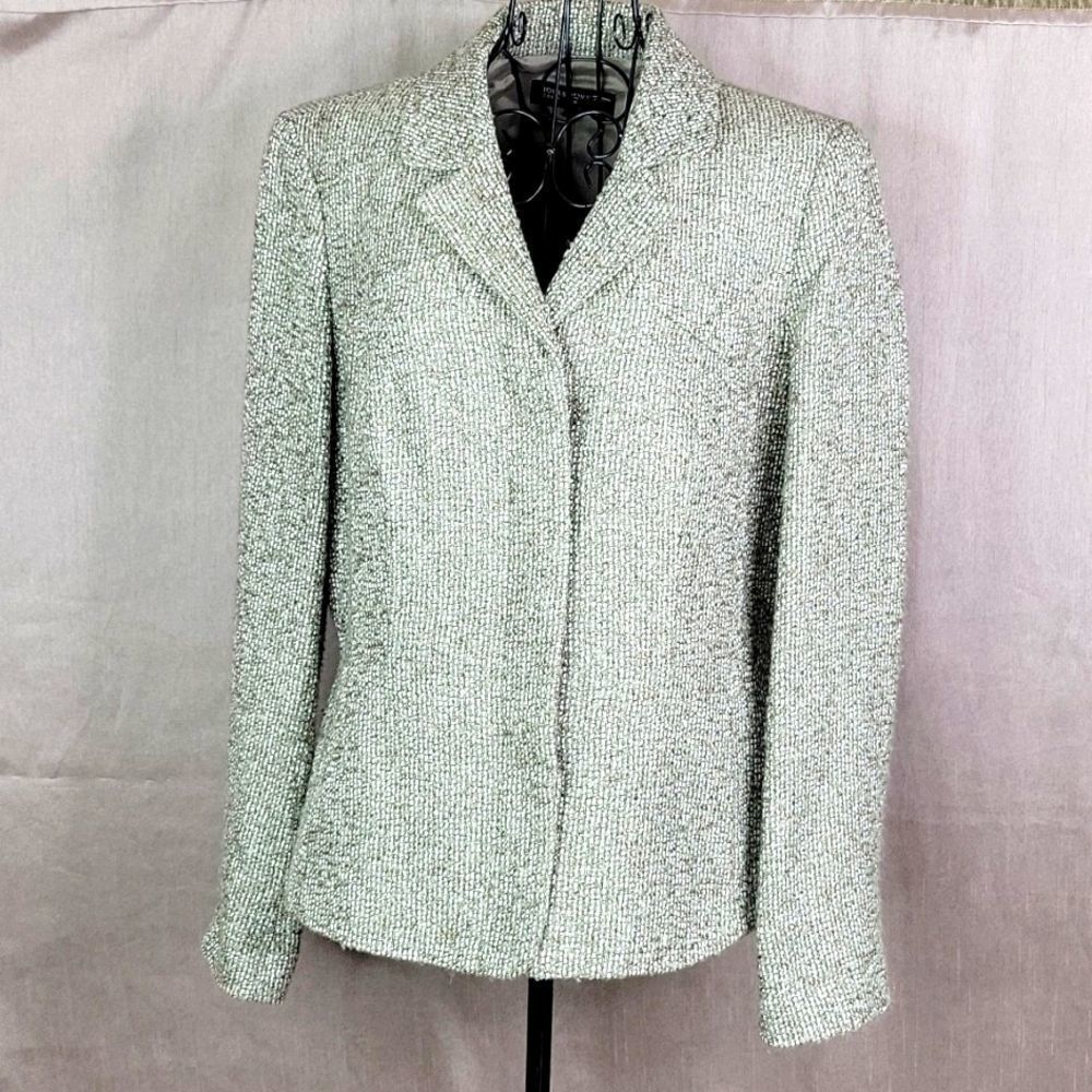 JONES OF NEW YORK Brown and Cream Tweed Suit Jacket Size 12